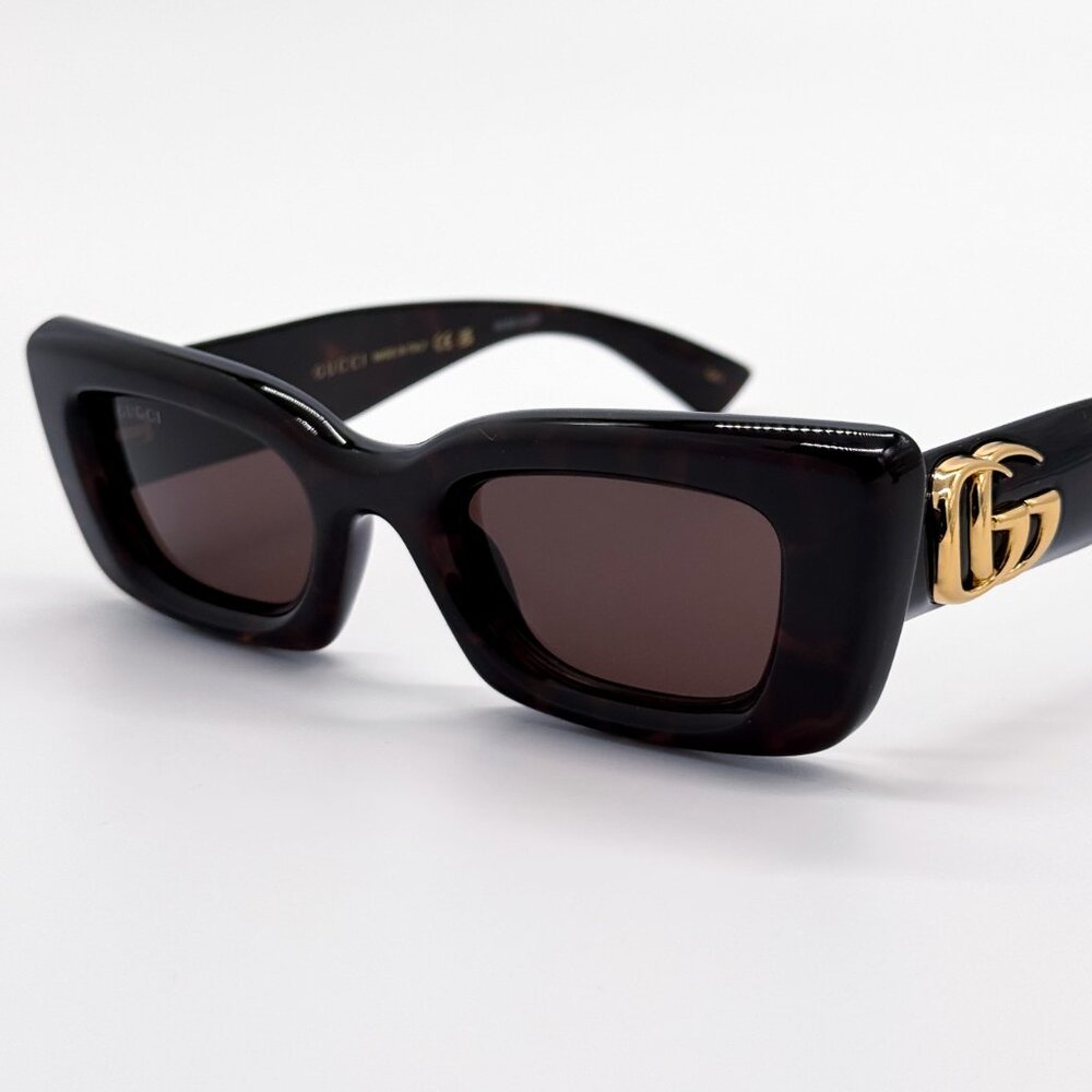 NEW GUCCI GG1827S 002 WOMEN DARK HAVANA SUNGLASSES GUCCI - Picture 7 of 12